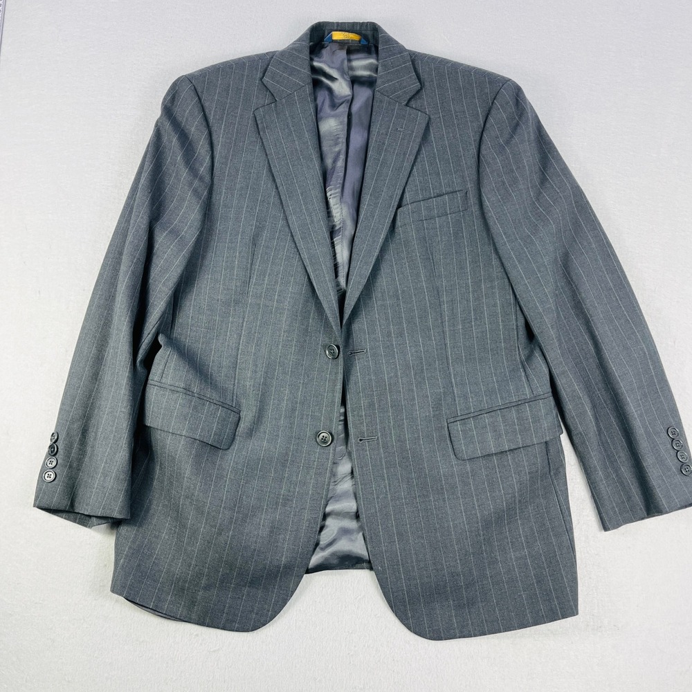 Brooks Brothers 346 Mens Suit 41R Grey Pinstripe Wool Stretch Blazer Pants Set - Picture 2 of 11